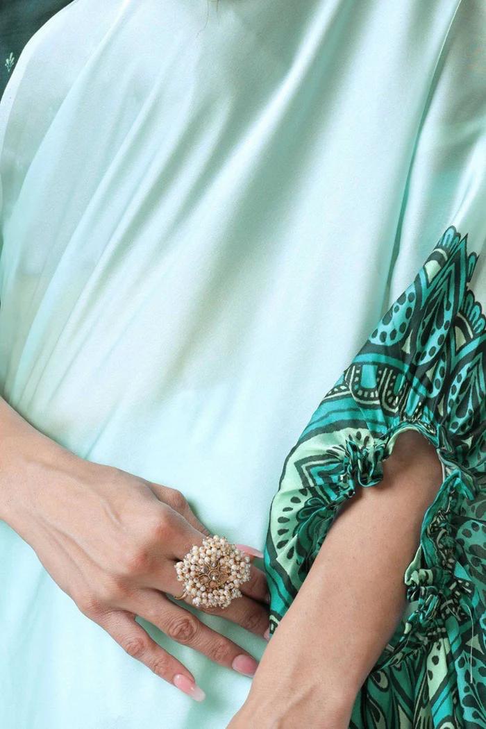 READY-TO-WEAR JAPAN SATIN PRINTED SAREE – MODERN, ELEGANT & AFFORDABLE