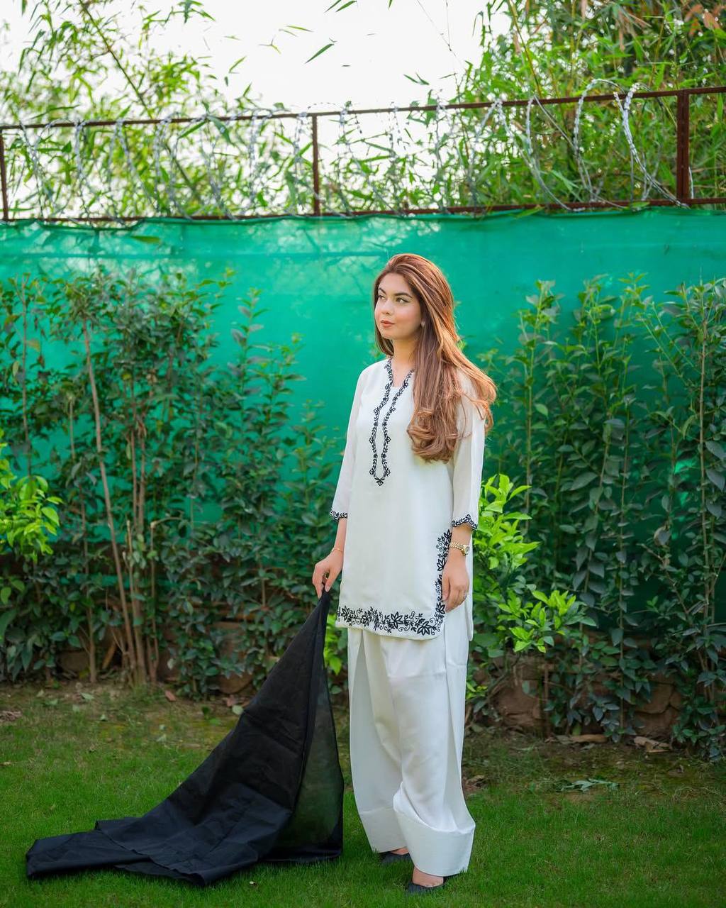 DESIGNER EXCLUSIVE FARSI SALWAR SUIT IN ROMAN SILK WITH ORGANZA DUPATTA