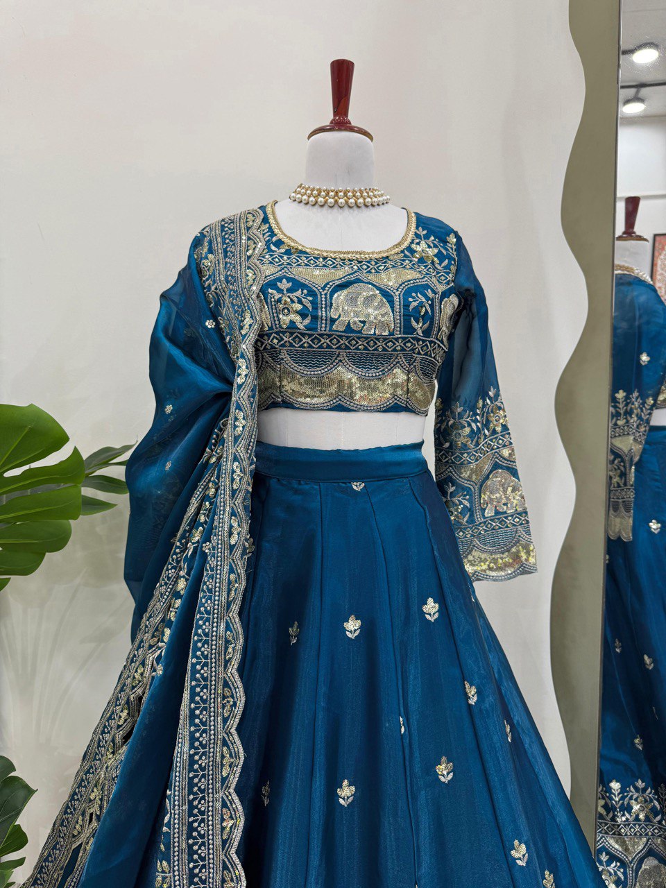 DESIGNER LEHENGA SET IN JIMI CHOO & FANDY SATIN WITH THREAD & SEQUENCE WORK