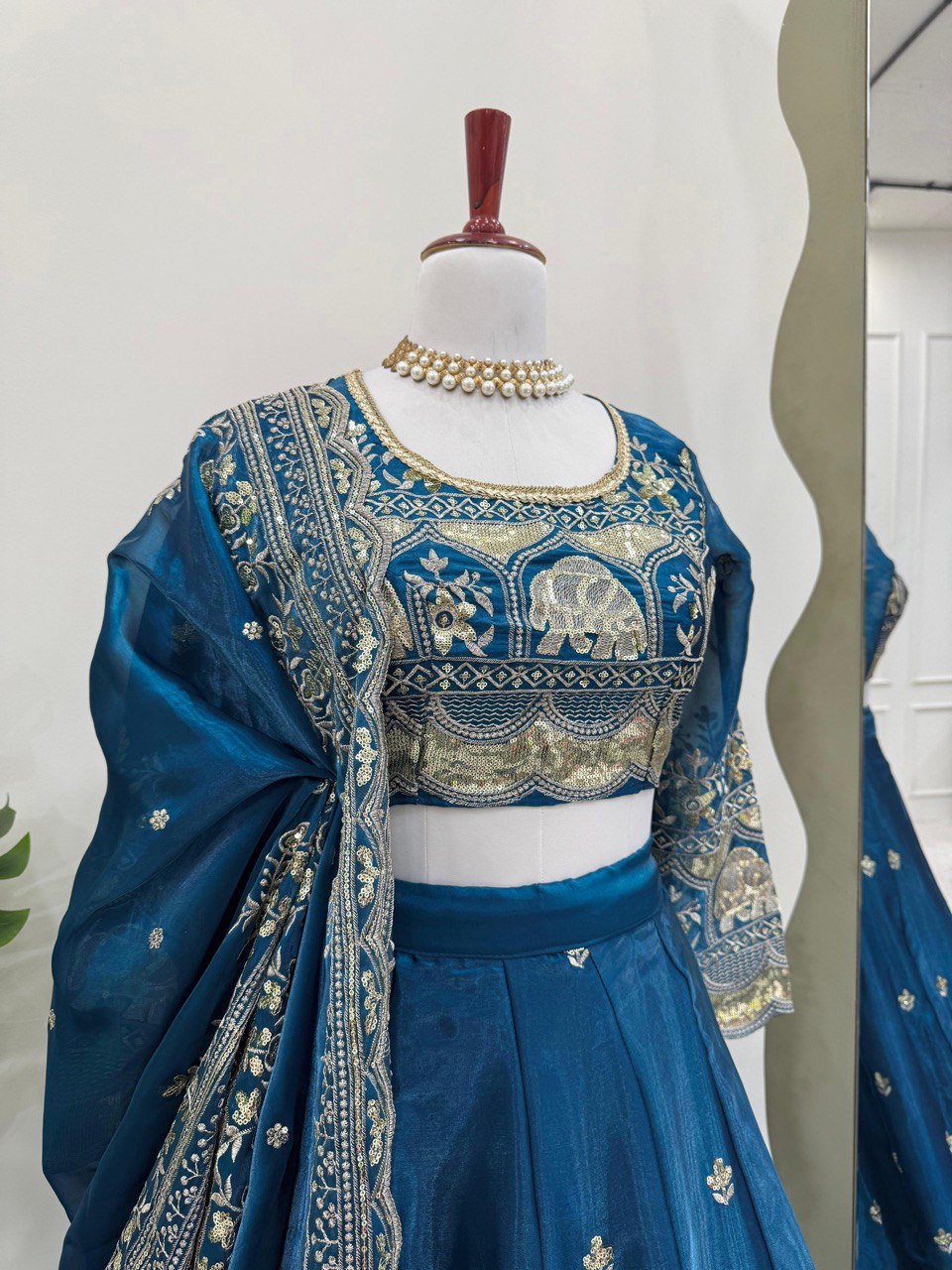 DESIGNER LEHENGA SET IN JIMI CHOO & FANDY SATIN WITH THREAD & SEQUENCE WORK