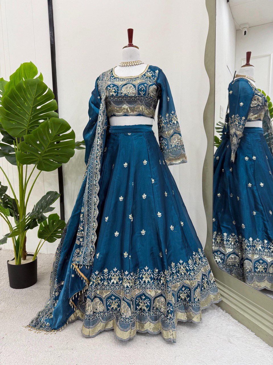 DESIGNER LEHENGA SET IN JIMI CHOO & FANDY SATIN WITH THREAD & SEQUENCE WORK