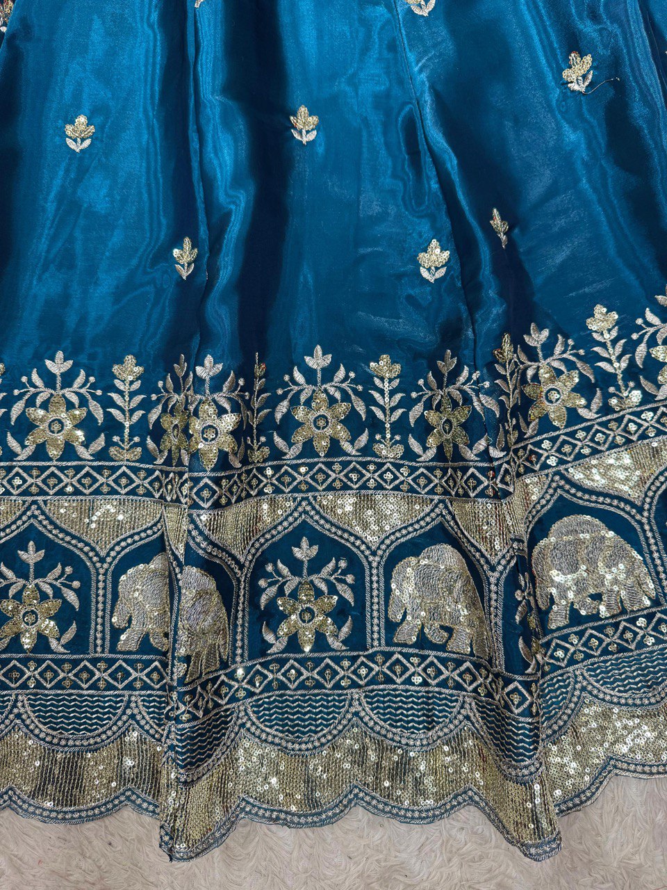 DESIGNER LEHENGA SET IN JIMI CHOO & FANDY SATIN WITH THREAD & SEQUENCE WORK