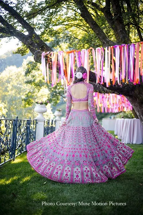 DESIGNER MULTI-COLOR FAUX GEORGETTE LEHENGA SET WITH 3MM SEQUINS, THREAD & JARI EMBROIDERY