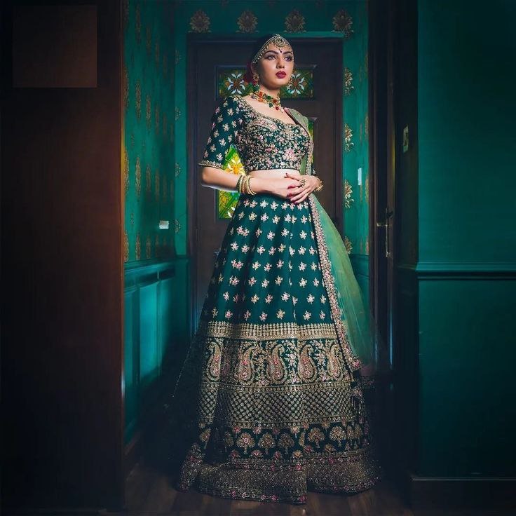 DESIGNER DIAMOND SATIN SILK LEHENGA CHOLI SET WITH BUTTERFLY NET DUPATTA