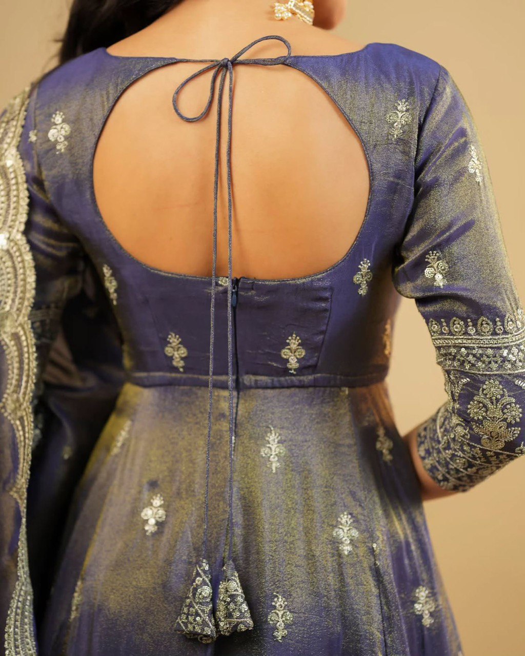 DESIGNER SUIT WITH LEHENGHA & DUPATTA IN SHIMMER SILK