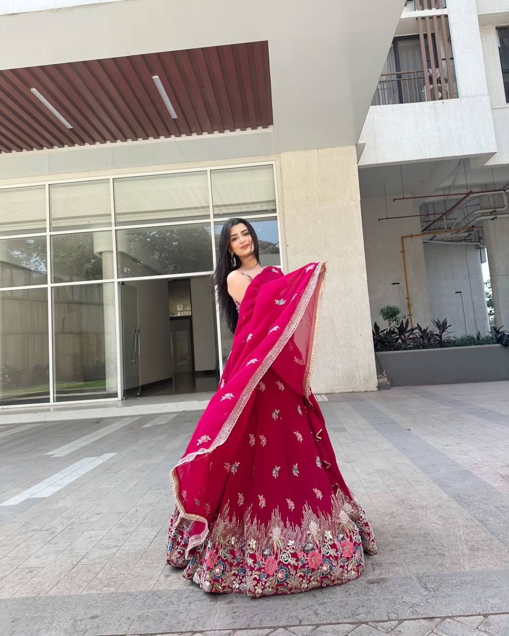 DESIGNER LEHENGA SET IN FOUX GEORGETTE