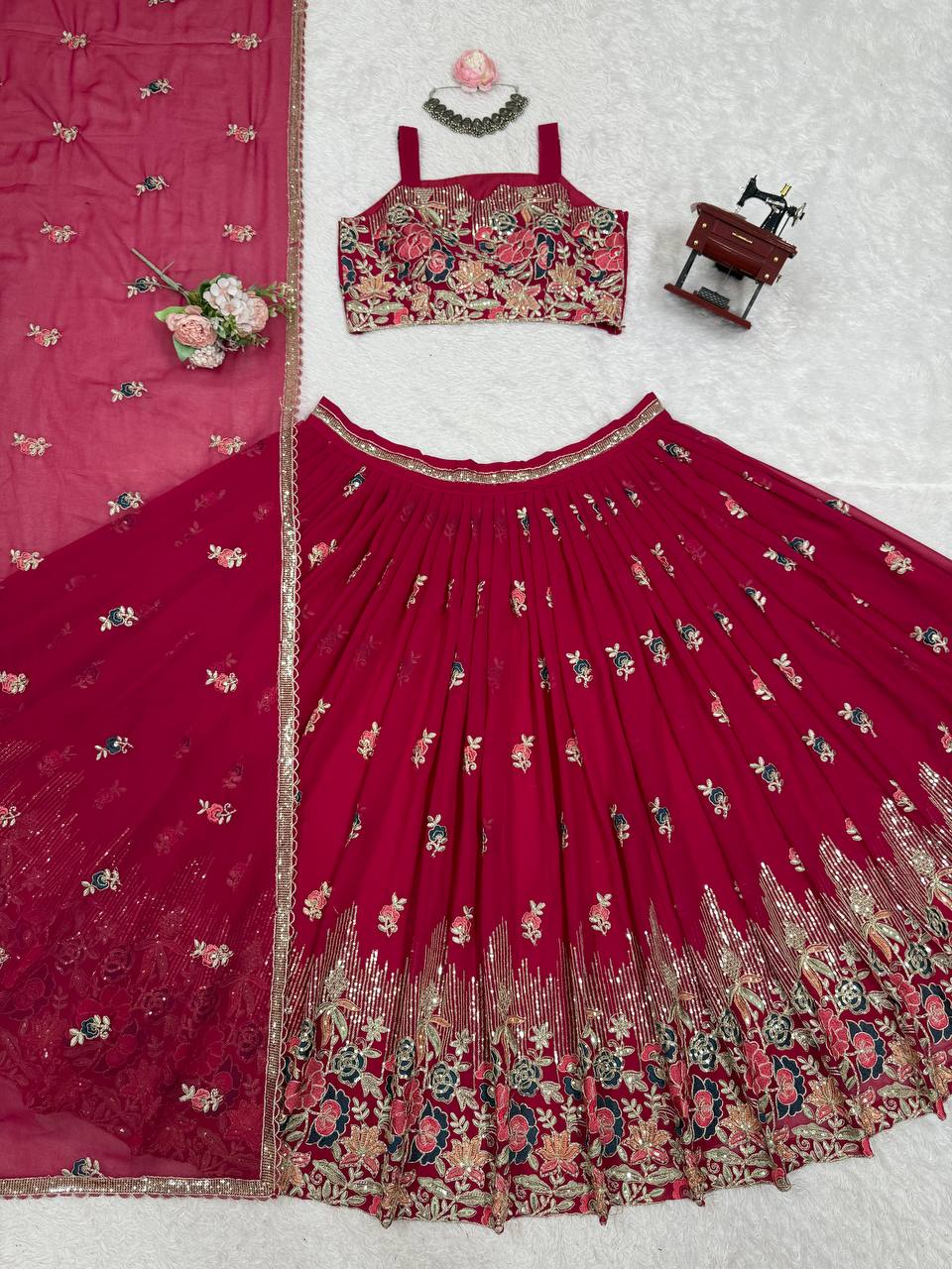 DESIGNER LEHENGA SET IN FOUX GEORGETTE