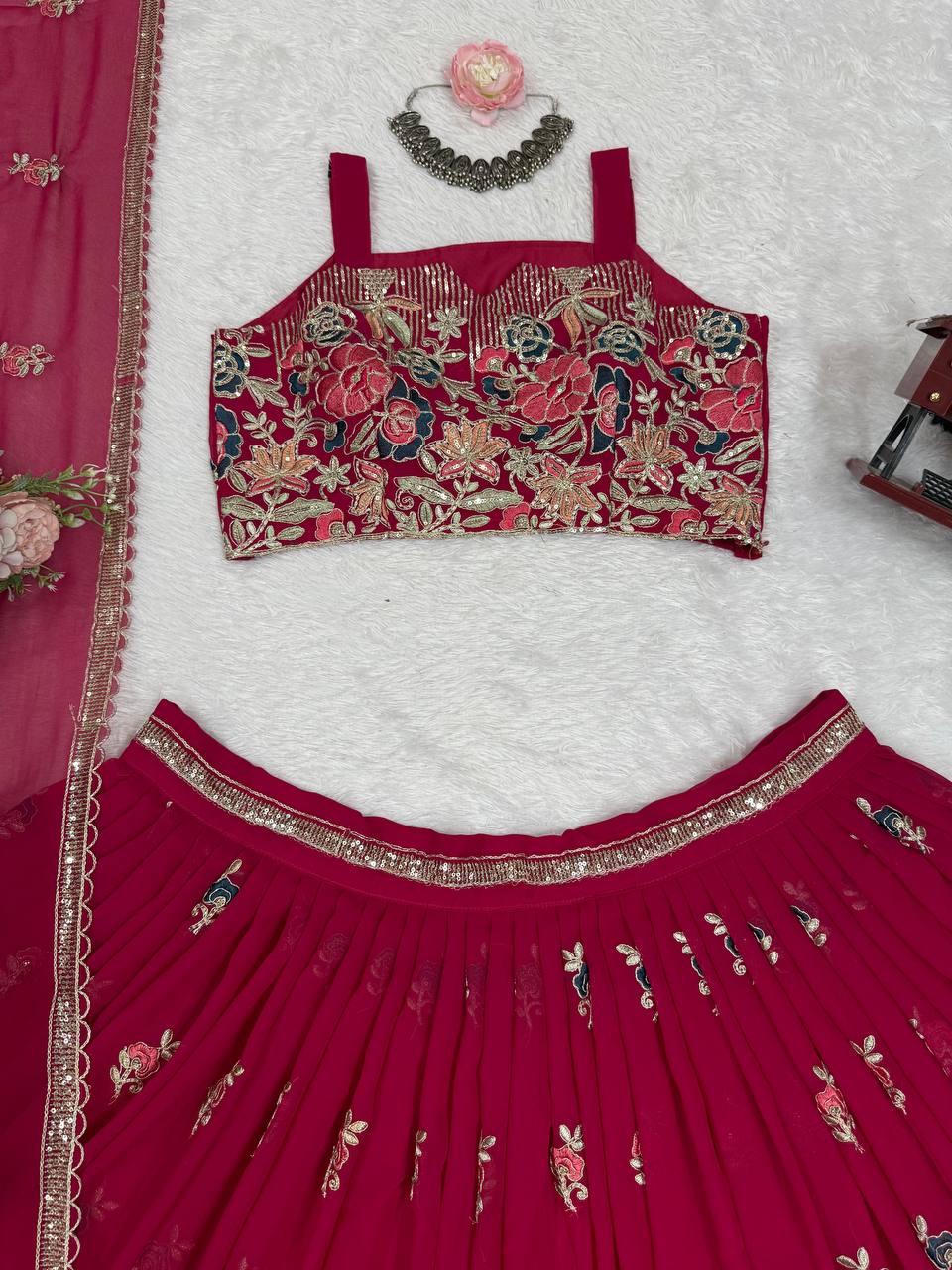 DESIGNER LEHENGA SET IN FOUX GEORGETTE