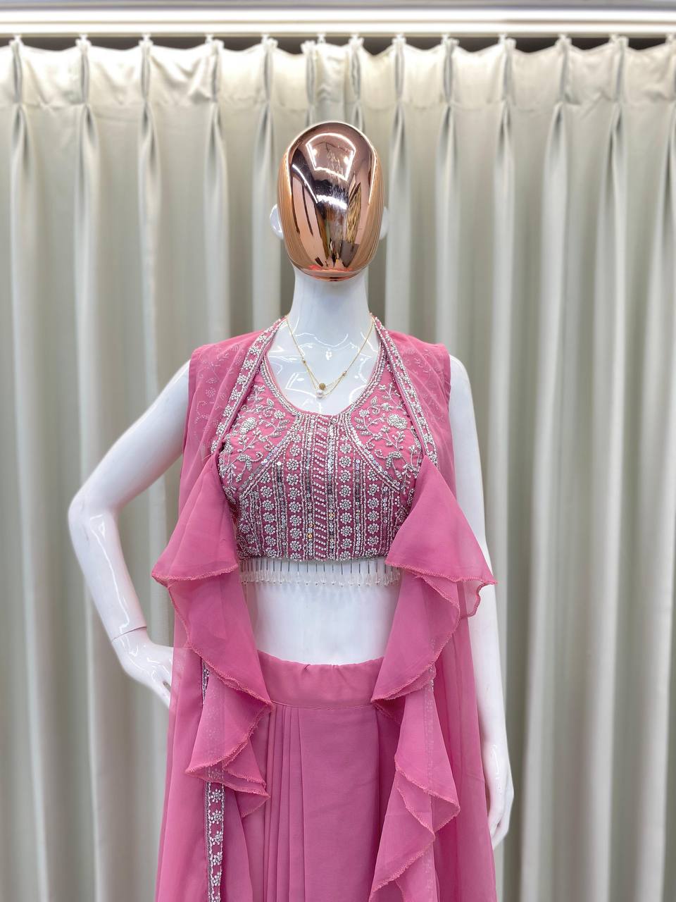 NEW THREE PIECE HAND WORK WESTERN OUTFIT FOR TRENDY WEDDING SEASON