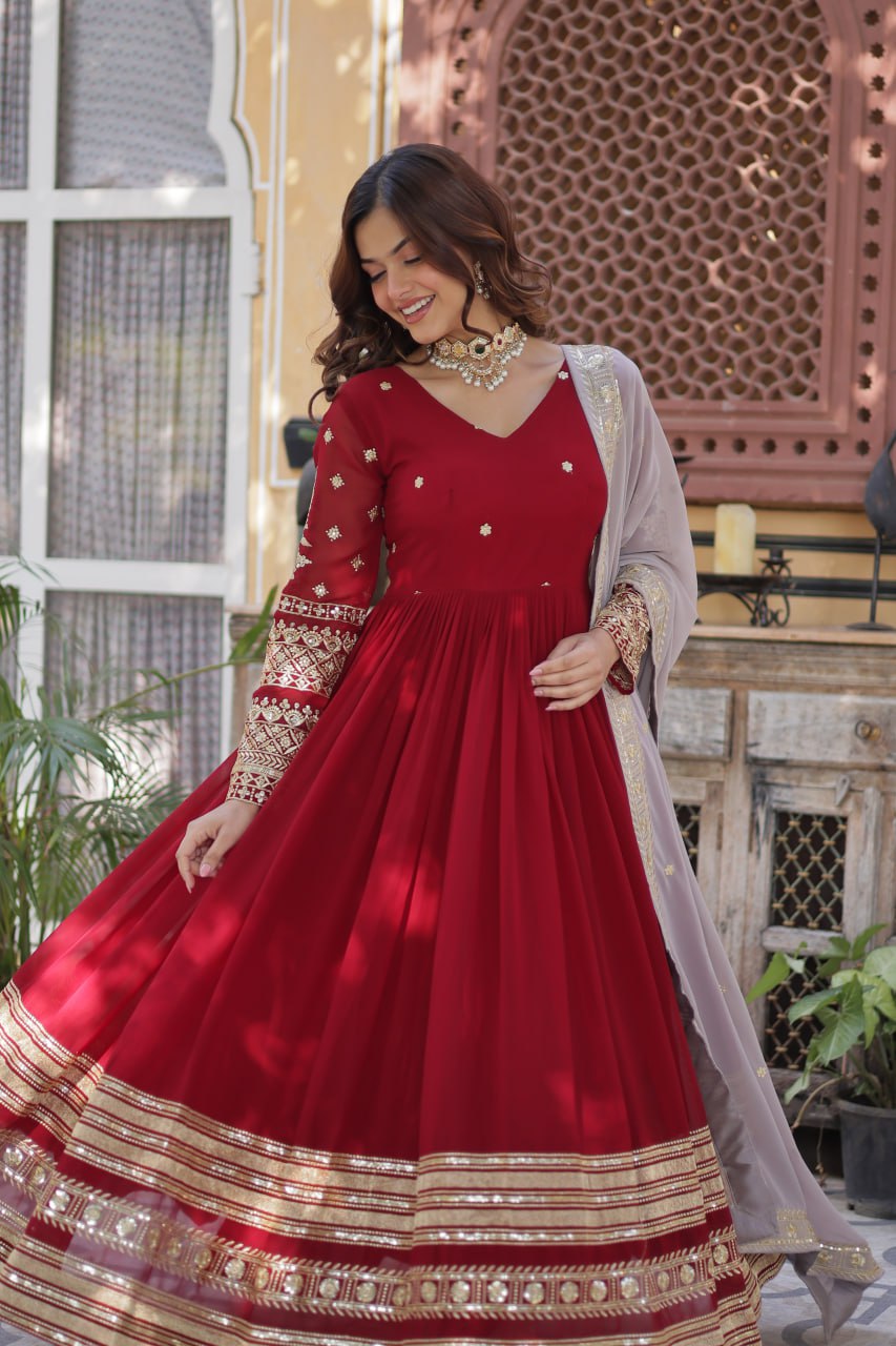 EXCLUSIVE DESIGNER GOWN WITH DUPATTA – ELEGANCE REDEFINED