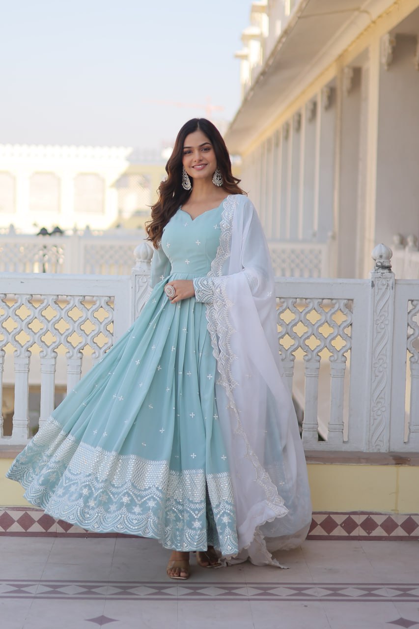 PREMIUM DESIGNER READYMADE GOWN WITH DUPATTA