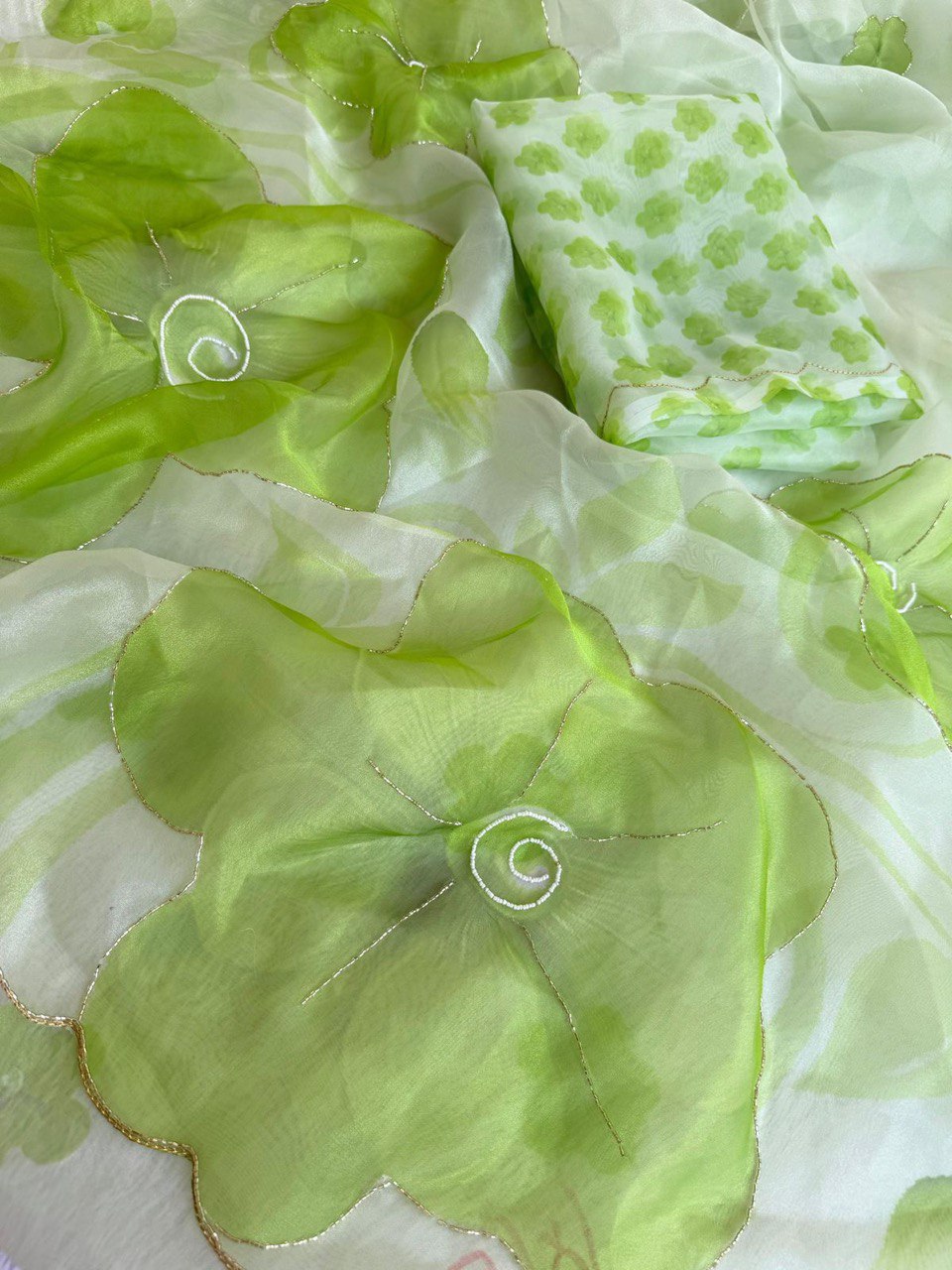 EXCLUSIVE HANDWORK ORGANZA SAREE β ELEGANCE REDEFINED