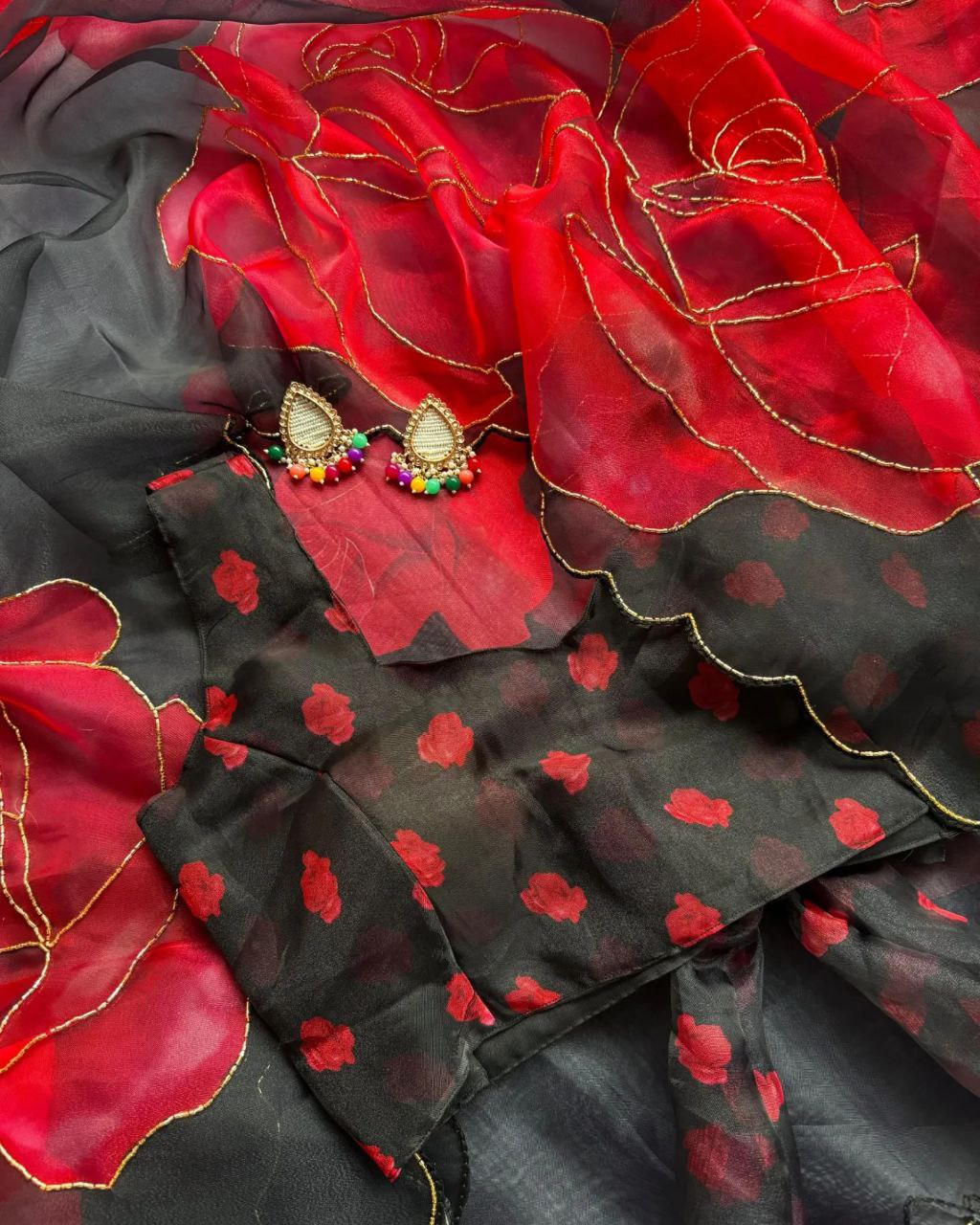 ELEGANT SOFT ORGANZA DIGITAL PRINT SAREE