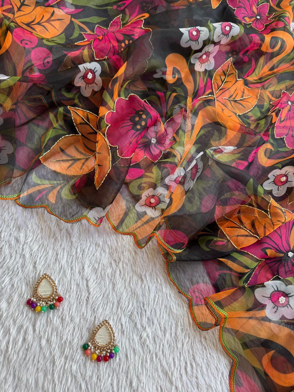 EXCLUSIVE LAUNCH β PREMIUM DIGITAL HANDWORK ORGANZA SAREE