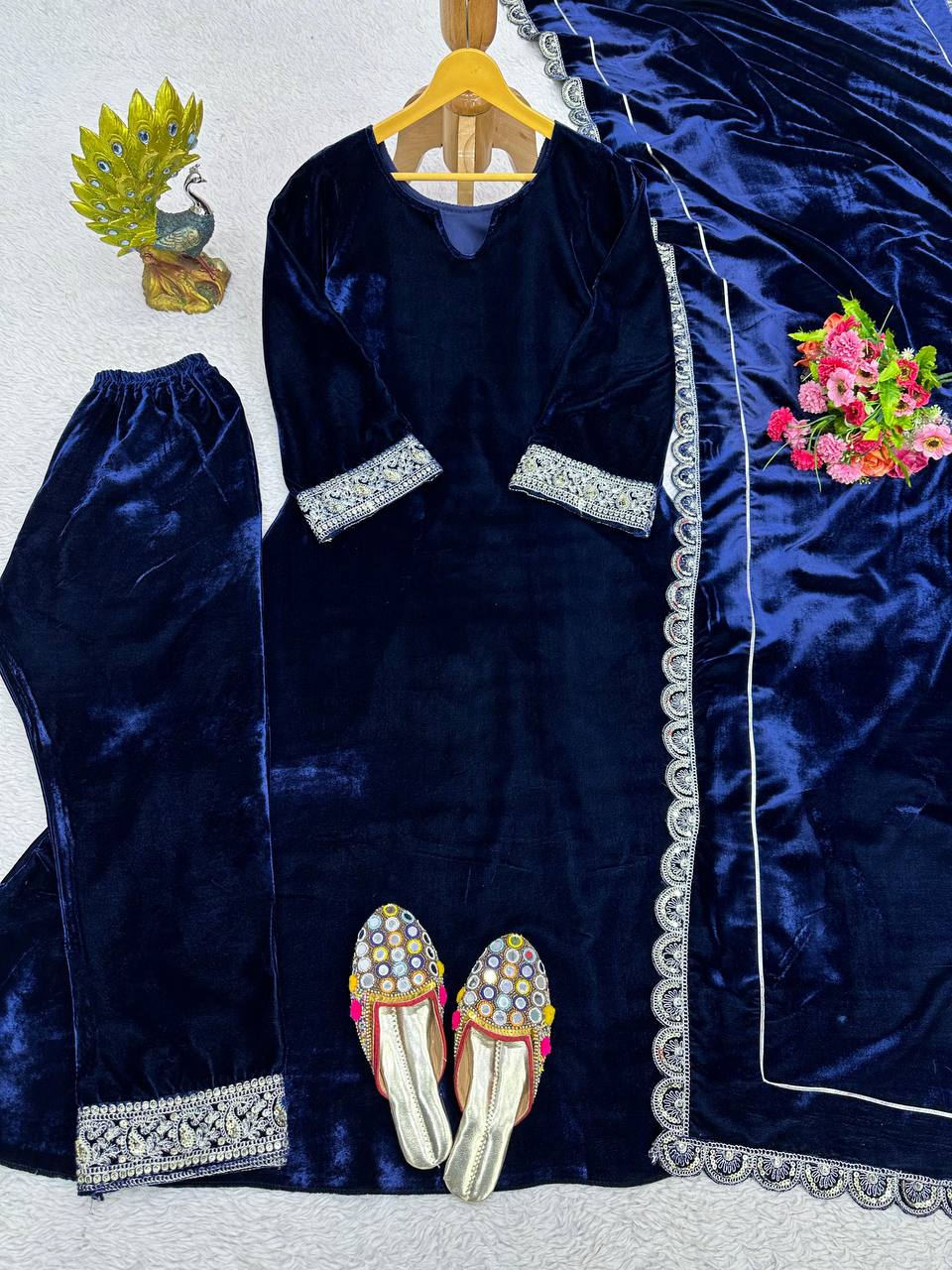 REGAL VISCOS VELVET PANT SET