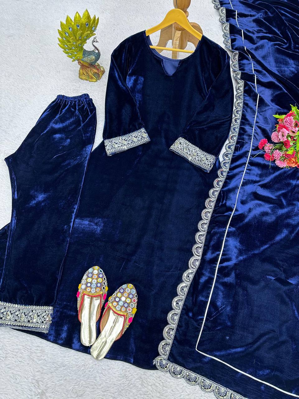 REGAL VISCOS VELVET PANT SET