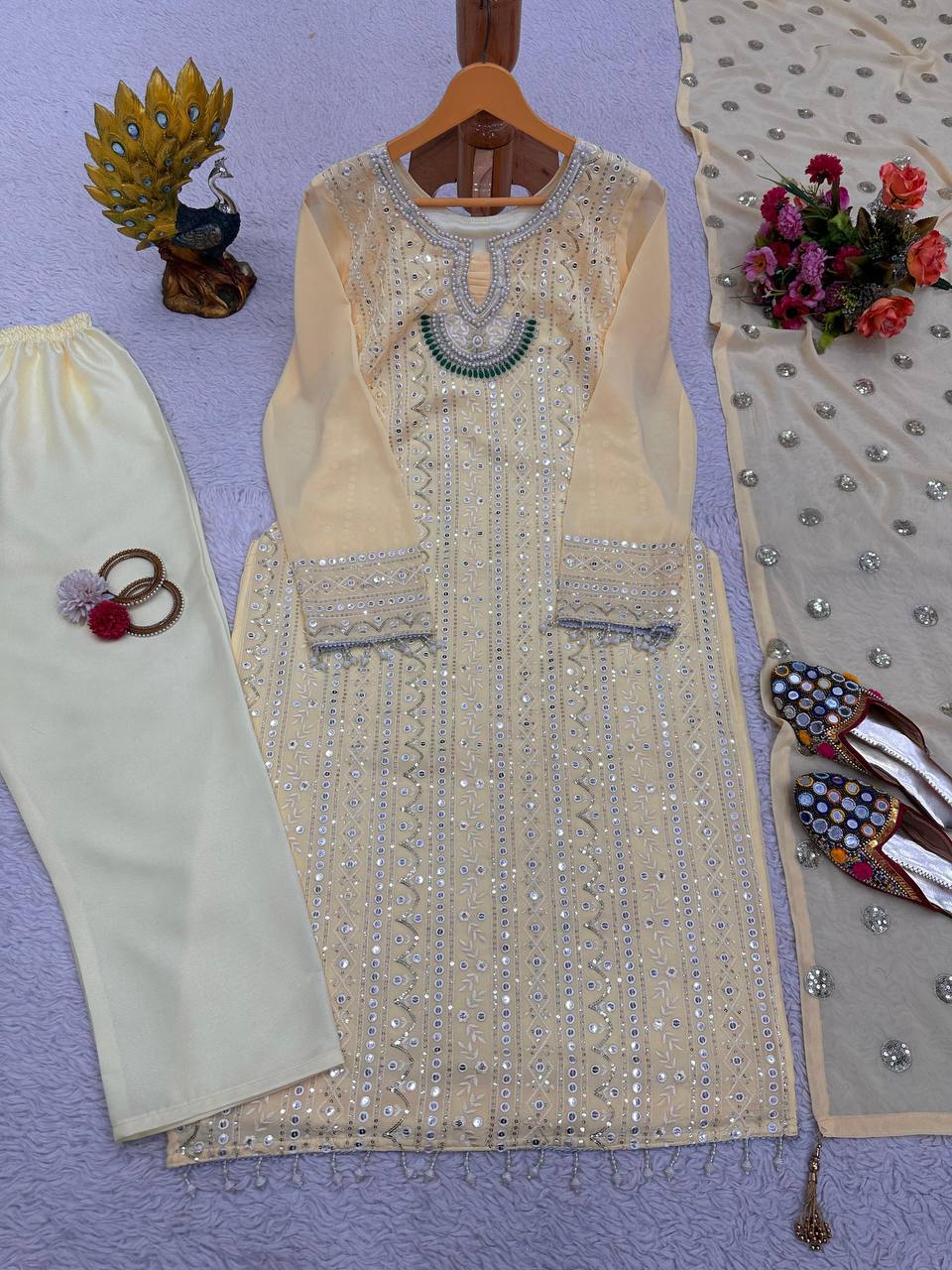 PREMIUM FOUX GORGETTE PANT SET