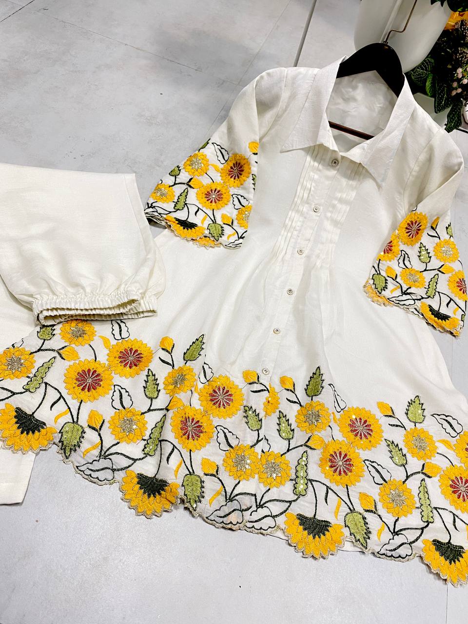 SUMMER SPECIAL DESIGNER TRENDING CO-ORD SET WITH SEQUENCE EMBROIDERY WORK