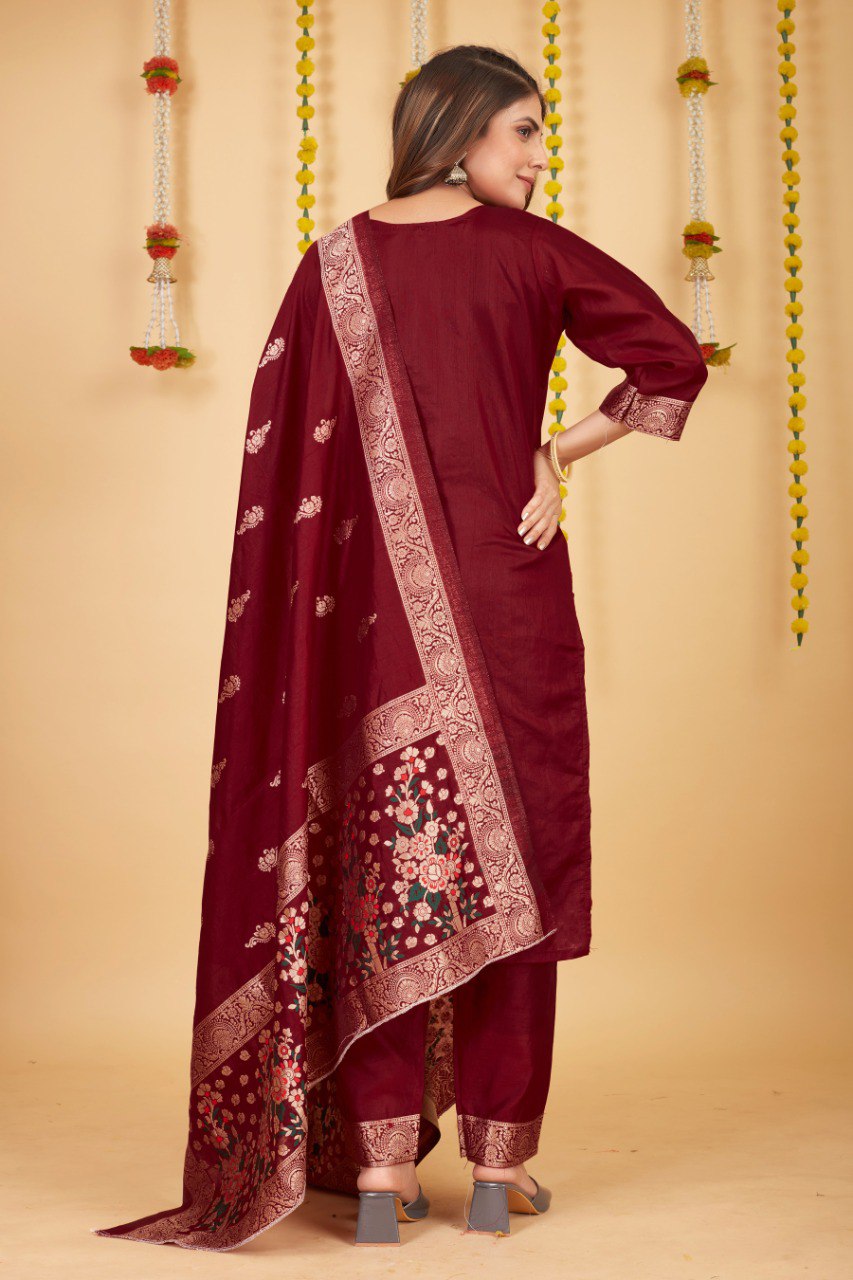 NEW ARRIVAL β PREMIUM 3-PIECE PURE SOFT SILK SUIT SET