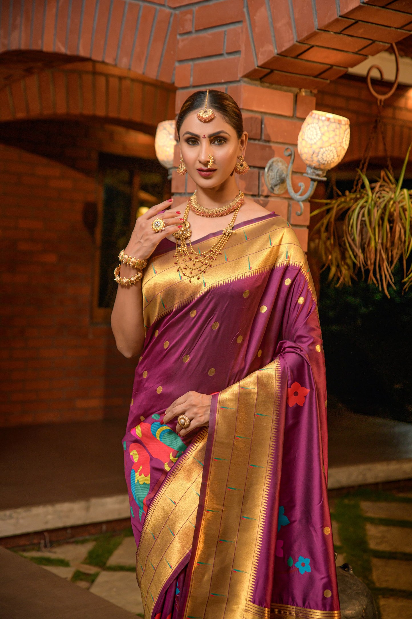 LUXURIOUS PAITHANI PURE SILK HANDLOOM SAREE WITH PURE GOLD ZARI