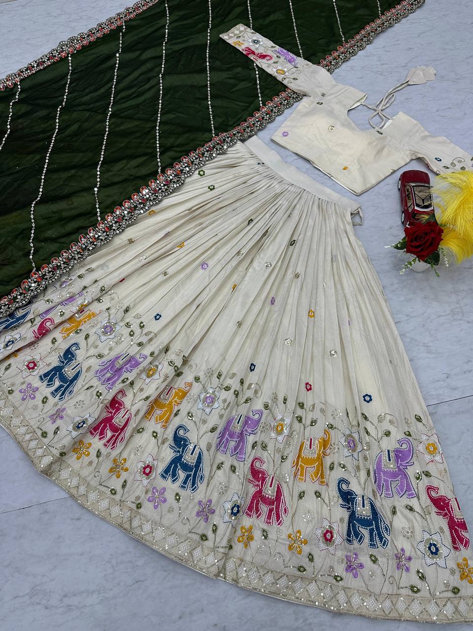 WEDDING WEAR LEHENGA CHOLI SET WITH CANCAN