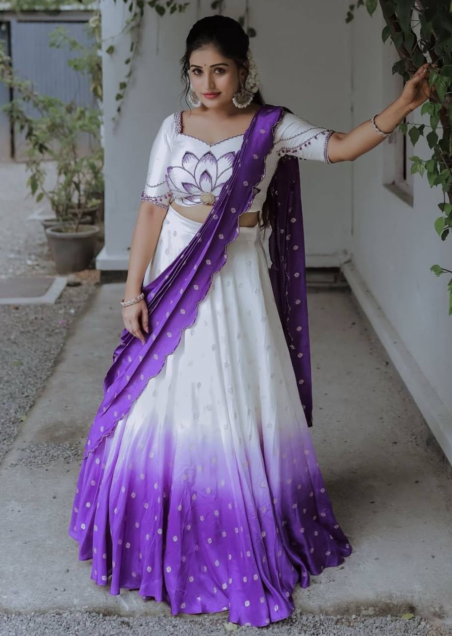 CHINON DIGITAL PRINT LEHENGA CHOLI SET WITH HANDWORK
