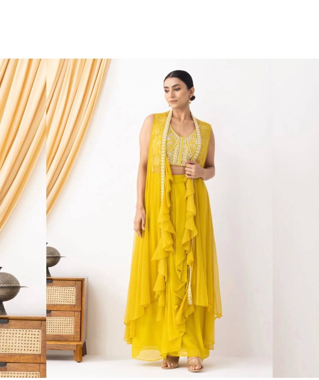 NEW THREE-PIECE HAND-WORKED WESTERN OUTFIT – PERFECT FOR THIS TRENDY WEDDING SEASON!