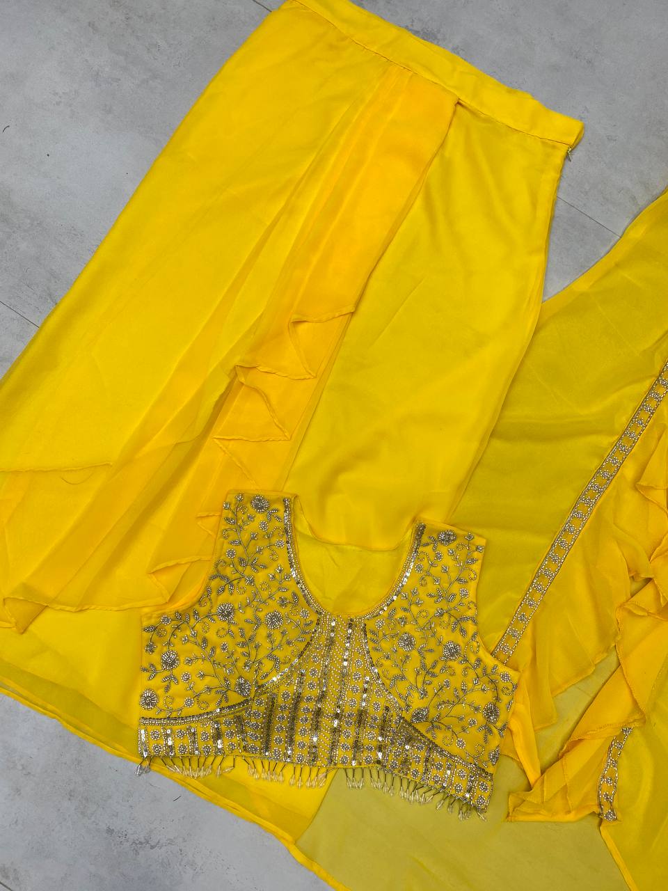 NEW THREE-PIECE HAND-WORKED WESTERN OUTFIT – PERFECT FOR THIS TRENDY WEDDING SEASON!
