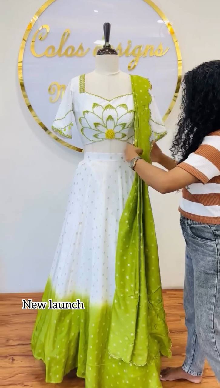 CHINON DIGITAL PRINT LEHENGA CHOLI SET WITH HANDWORK