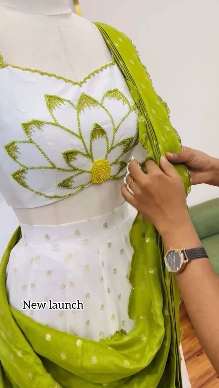 CHINON DIGITAL PRINT LEHENGA CHOLI SET WITH HANDWORK