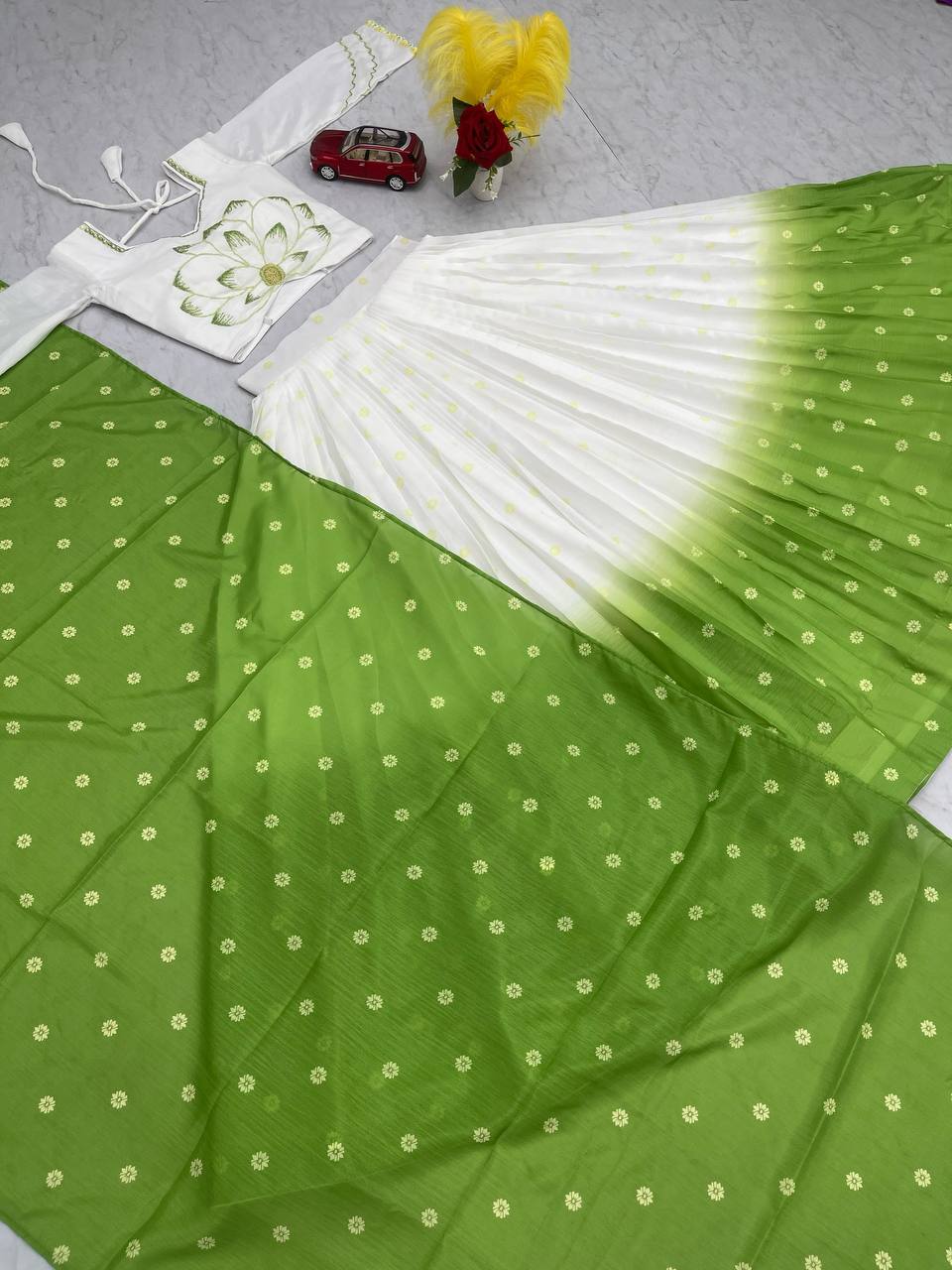 CHINON DIGITAL PRINT LEHENGA CHOLI SET WITH HANDWORK