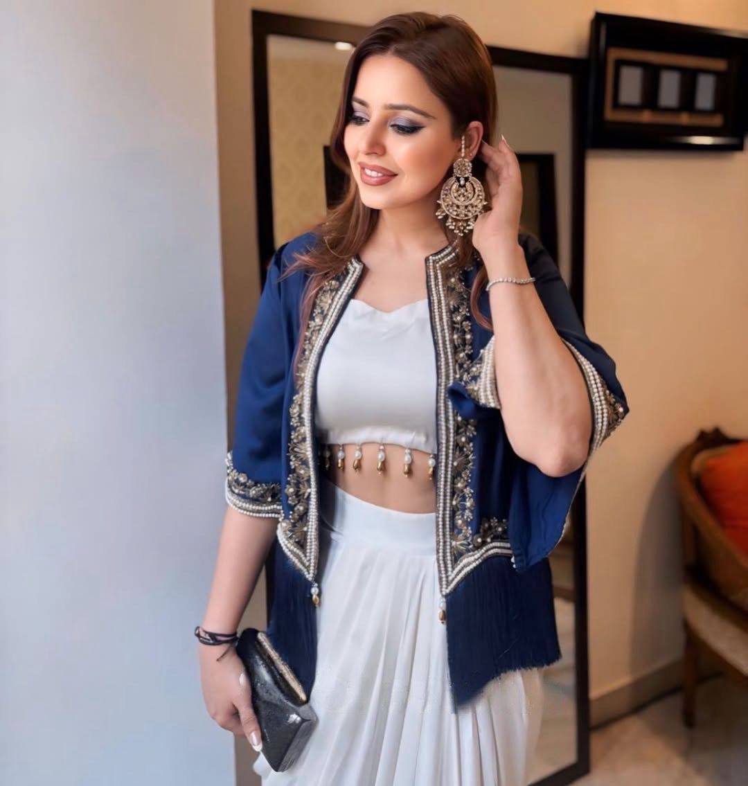 NEW THREE-PIECE WESTERN READY-TO-WEAR DRAPED DHOTI SET WITH EMBROIDERED KOTI