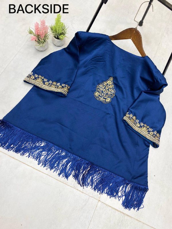 NEW THREE-PIECE WESTERN READY-TO-WEAR DRAPED DHOTI SET WITH EMBROIDERED KOTI