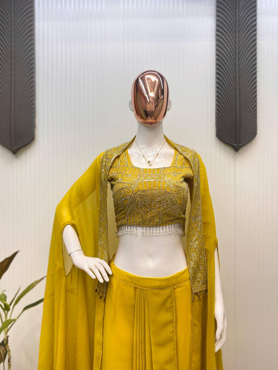 NEW DESIGNER INDO-WESTERN THREE PIECE READY TO WEAR DHOTI SET WITH BLOUSE & KOTI
