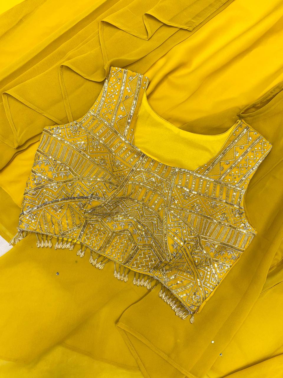 NEW DESIGNER INDO-WESTERN THREE PIECE READY TO WEAR DHOTI SET WITH BLOUSE & KOTI