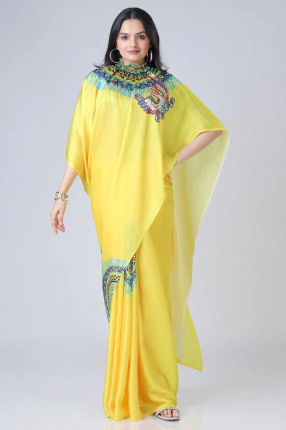 READY-TO-WEAR JAPAN SATIN PRINTED SAREE – MODERN, ELEGANT & AFFORDABLE