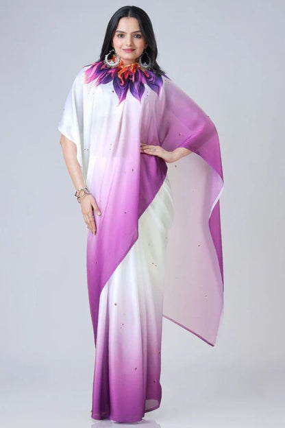 READY-TO-WEAR JAPAN SATIN PRINTED SAREE – MODERN, ELEGANT & AFFORDABLE