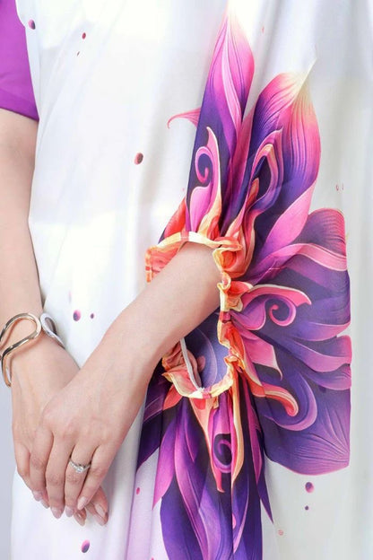 READY-TO-WEAR JAPAN SATIN PRINTED SAREE – MODERN, ELEGANT & AFFORDABLE