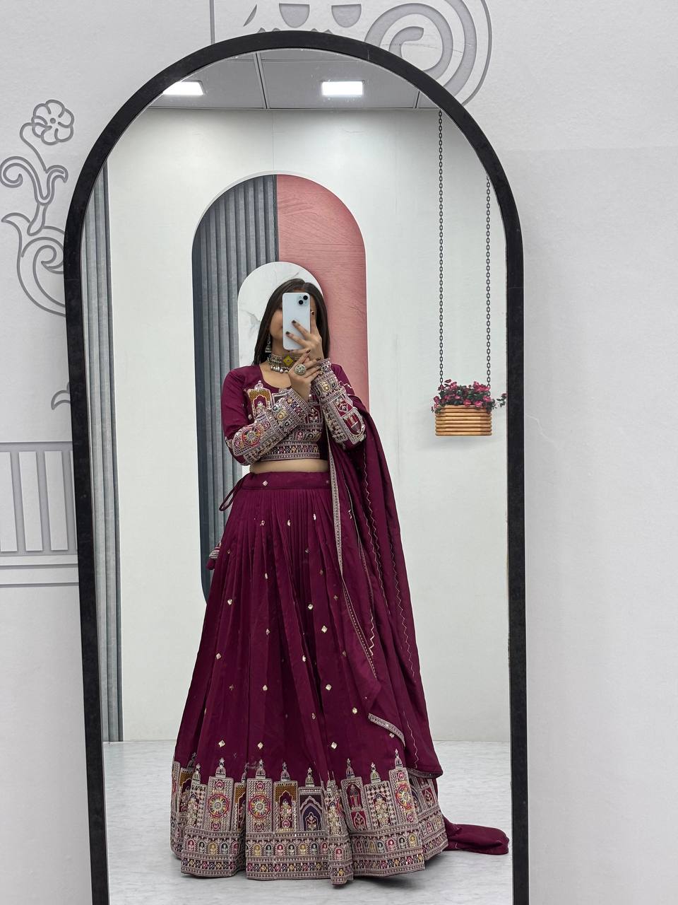 PREMIUM PURE VICHTRA LEHENGA CHOLI SET WITH HEAVY EMBROIDERY & SEQUENCE WORK