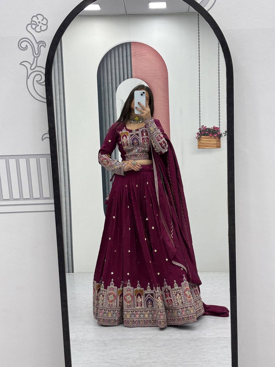 PREMIUM PURE VICHTRA LEHENGA CHOLI SET WITH HEAVY EMBROIDERY & SEQUENCE WORK