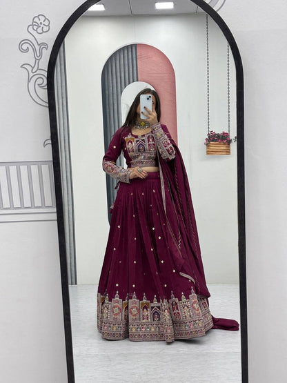 PREMIUM PURE VICHTRA LEHENGA CHOLI SET WITH HEAVY EMBROIDERY & SEQUENCE WORK