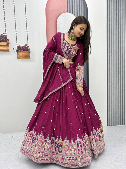 PREMIUM PURE VICHTRA LEHENGA CHOLI SET WITH HEAVY EMBROIDERY & SEQUENCE WORK