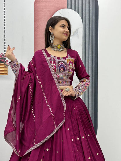 PREMIUM PURE VICHTRA LEHENGA CHOLI SET WITH HEAVY EMBROIDERY & SEQUENCE WORK