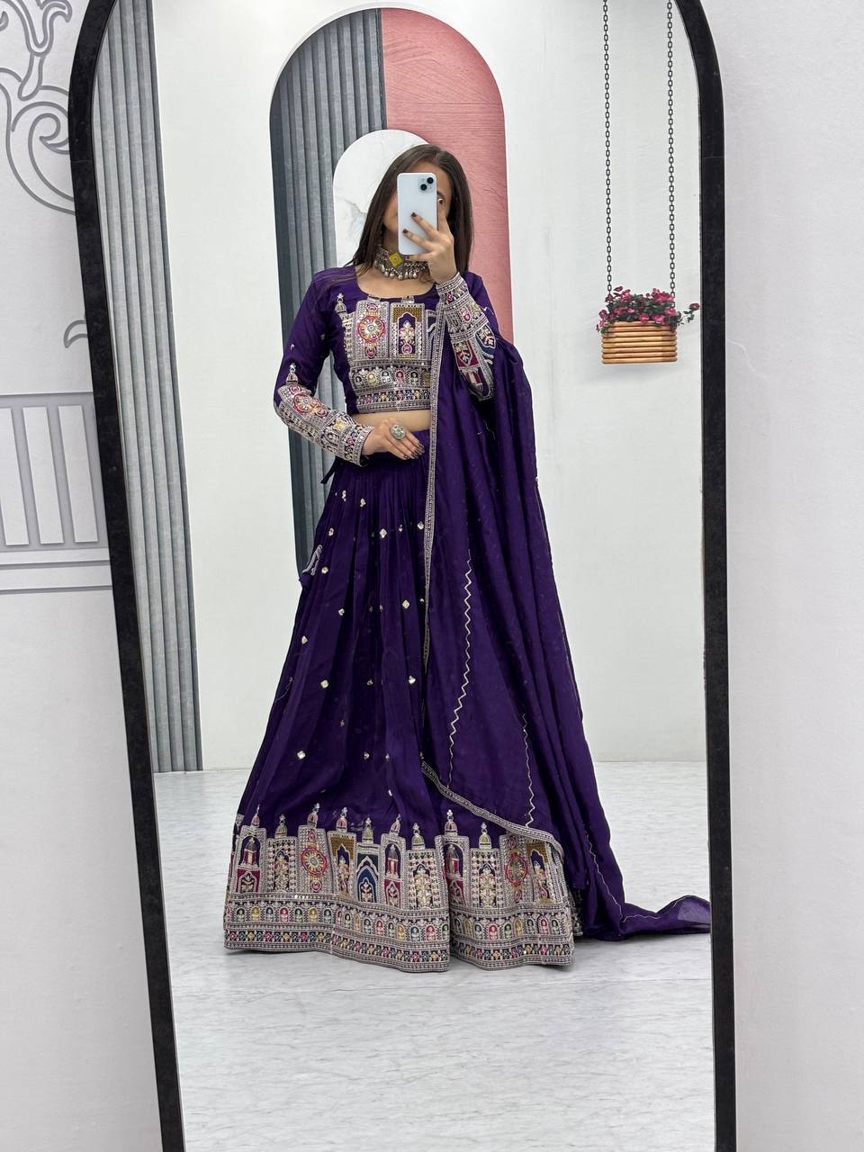 PREMIUM PURE VICHTRA LEHENGA CHOLI SET WITH HEAVY EMBROIDERY & SEQUENCE WORK