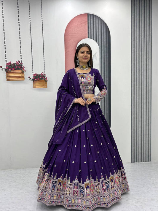 PREMIUM PURE VICHTRA LEHENGA CHOLI SET WITH HEAVY EMBROIDERY & SEQUENCE WORK