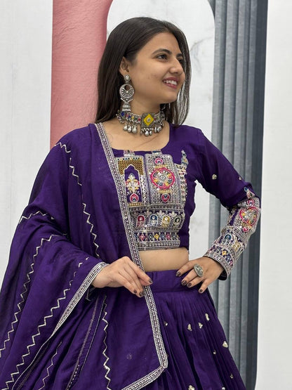 PREMIUM PURE VICHTRA LEHENGA CHOLI SET WITH HEAVY EMBROIDERY & SEQUENCE WORK
