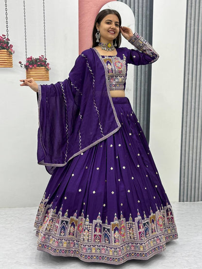 PREMIUM PURE VICHTRA LEHENGA CHOLI SET WITH HEAVY EMBROIDERY & SEQUENCE WORK