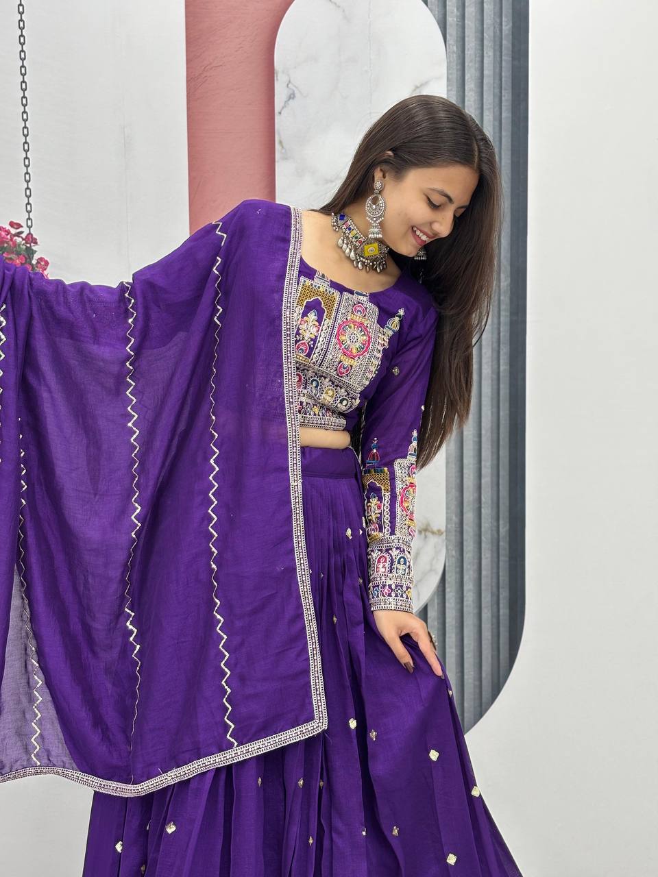 PREMIUM PURE VICHTRA LEHENGA CHOLI SET WITH HEAVY EMBROIDERY & SEQUENCE WORK