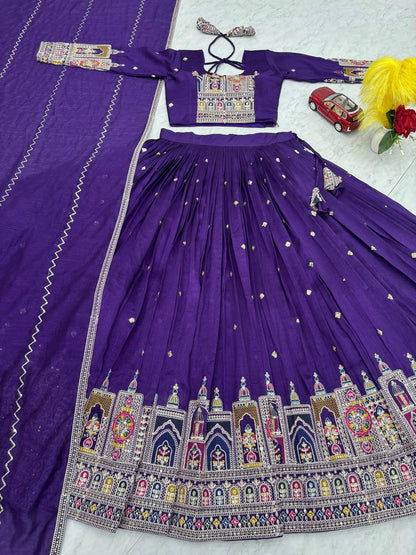 PREMIUM PURE VICHTRA LEHENGA CHOLI SET WITH HEAVY EMBROIDERY & SEQUENCE WORK