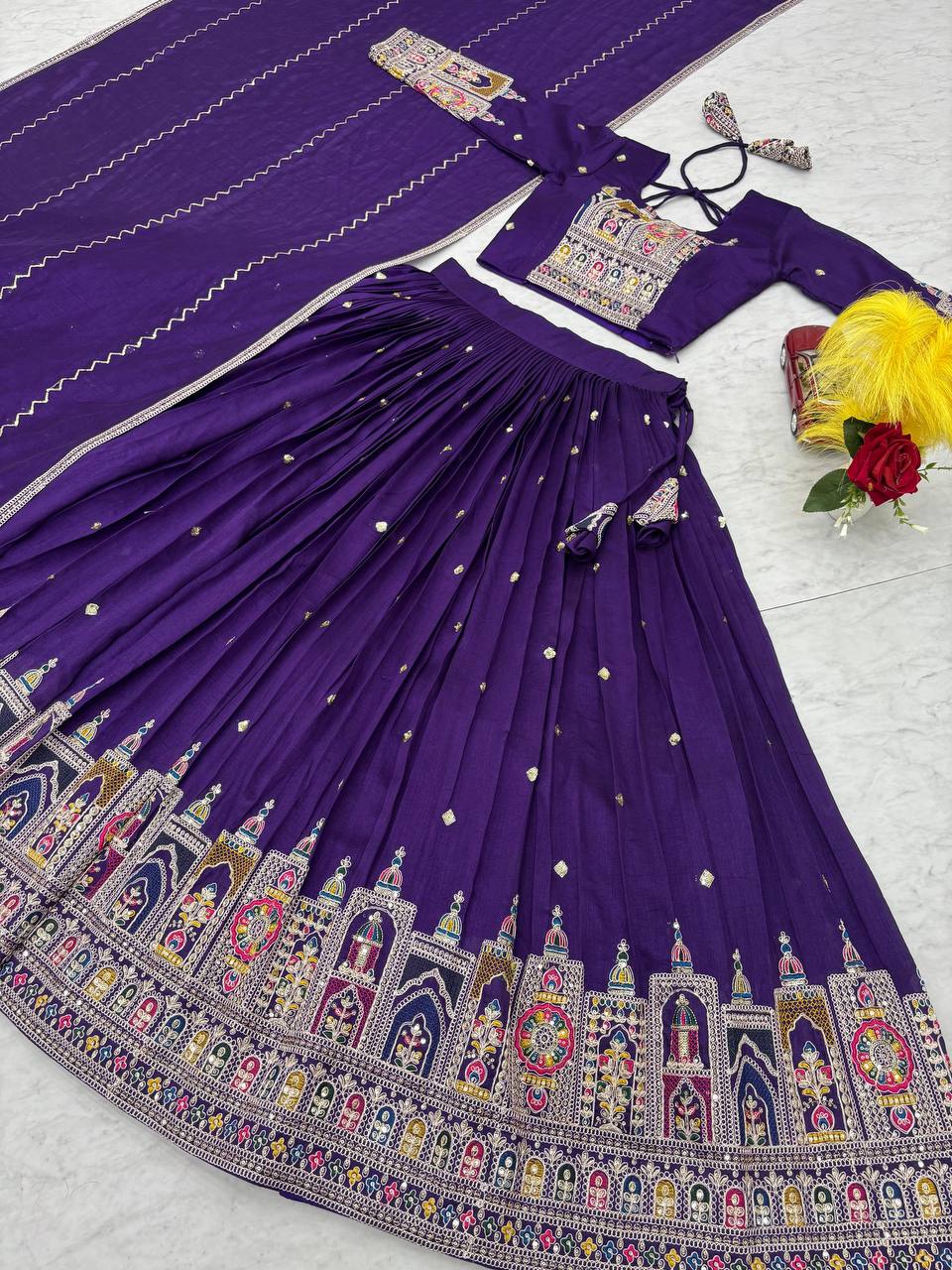 PREMIUM PURE VICHTRA LEHENGA CHOLI SET WITH HEAVY EMBROIDERY & SEQUENCE WORK